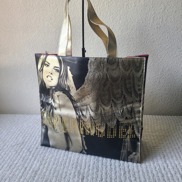 Victoria's Secret Stylish Black and Gold Tote Bag - Picture 2 of 11